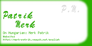 patrik merk business card